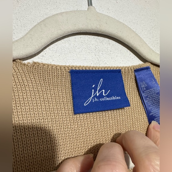 Vtg Tan Suede Leather Knit Vest Size S Boho Western Festival Rodeo Cowgirl Fall - Picture 4 of 5